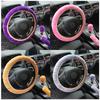 Universal Steering-wheel Plush Leopard Car Steering Wheel Covers Winter Fur Hand Brake Gear Cover Set Car Interior