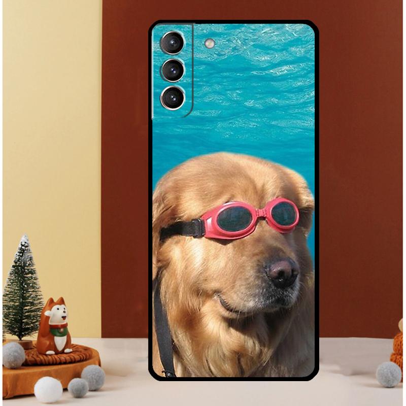 Golden Retriever Dog Case For Samsung Galaxy S23 Ultra S24 S22 Note 20 Ultra 10 Plus S8 S9 S10 S20 S21 FE Cover