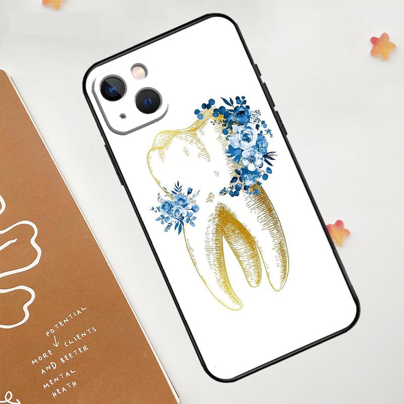 Cute Tooth Dentist Case For iPhone 17 Pro Max 17 Air 16 15 14 13 12 11 Pro Max Plus Mini 16e Funda Cover