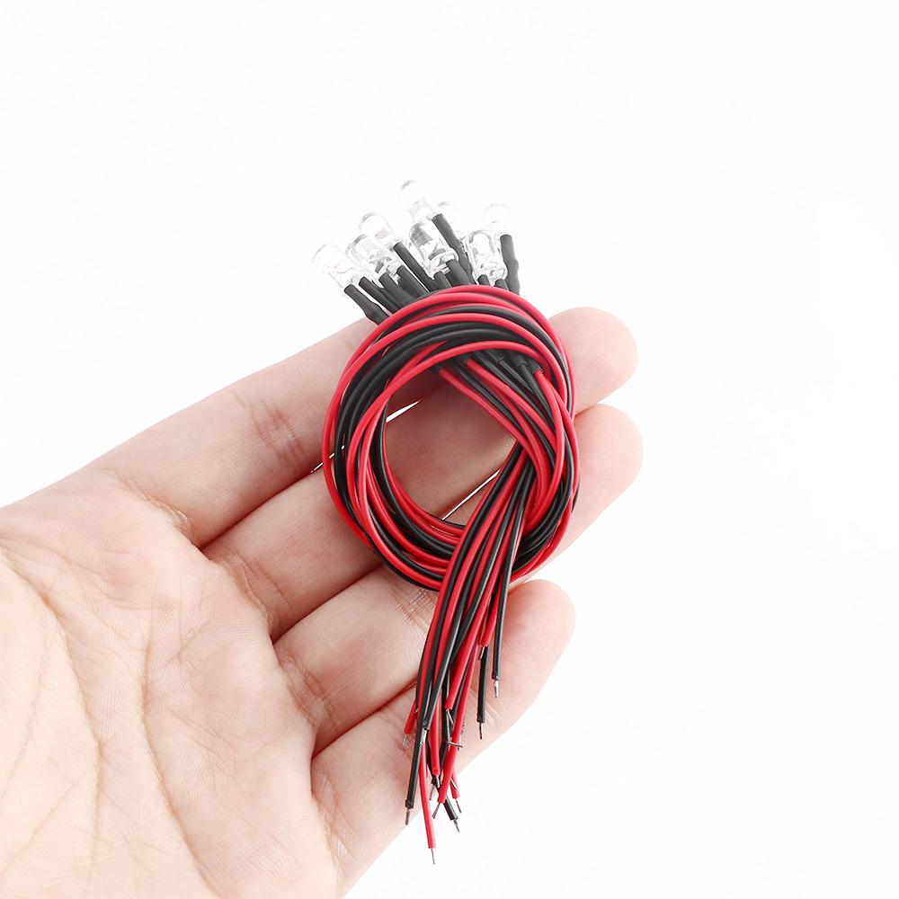 10 pcs DC 12V 5mm Light Emit Diode LED Wired