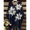 2026 Camiseta de Manga Corta Irregular de Moda con Estampado Floral Vintage para Mujer Ropa de Mujer Holgada y Casual Top Oversize