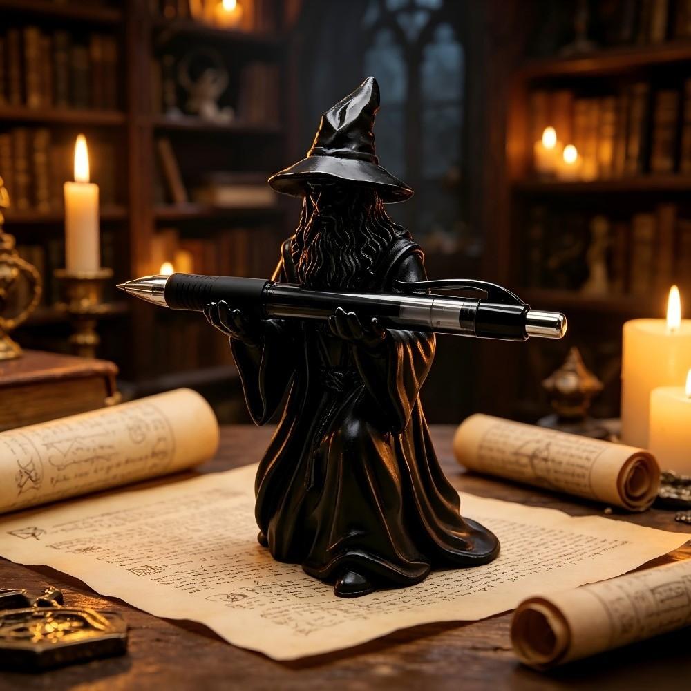 3D Printed Wizard Statue Model Creative Design Wizard Ornament Fashion Pen Holder  Gift