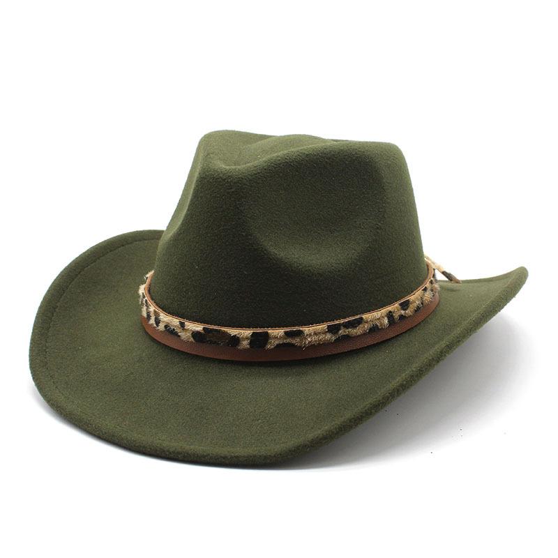 Western Cowboy Top Hat British Classic Jazz Hat Wool Hat Big Eaves Hat