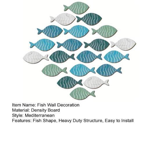 20/40Pcs/Set Wooden Hollow Nautical Coastal Ocean Fish Fish Wall Decoration Theme Hanging Ornament School of