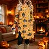 Women's Fashion Casual Printed Long Sleeve Round Neck Dress