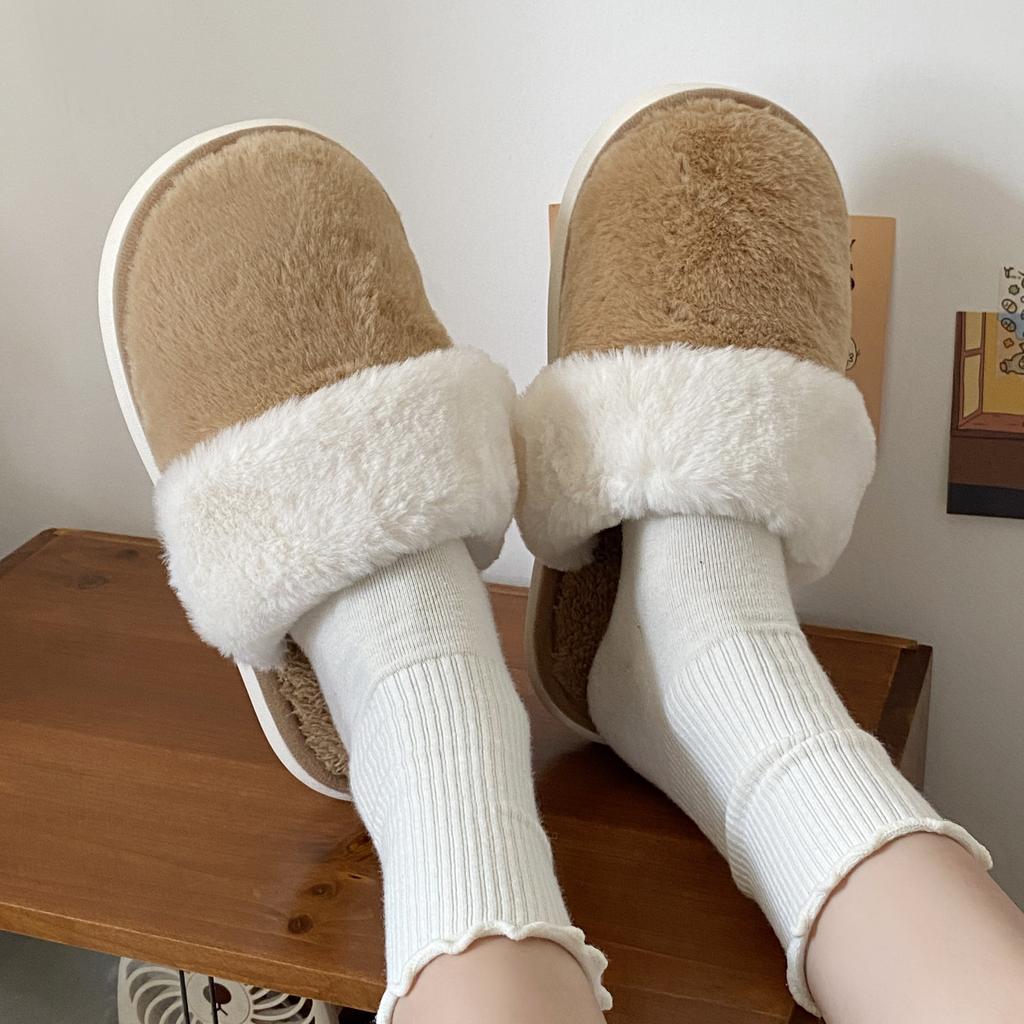 Fashion Slippers for Women Slides Outside Flat Low Heels Classic Women Shoes Mixed Color Slip On Winter Shoes Plus Size