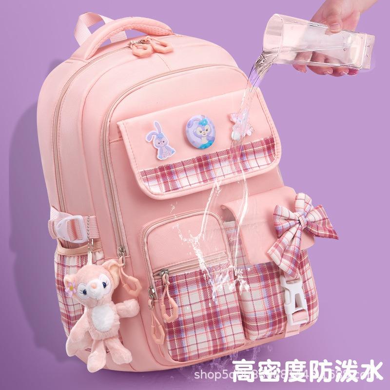 Elementary School Bag, Girl Spine Protection, Waterproof Large-capacity Bow, Boys and Girls Backpack Can Be