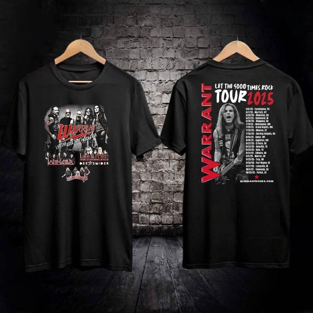 2 Sides Warrant Let The 4000 Times Rock Tour 2025 Tshirt S5XL SU85 Unisex T-Shirt XXL