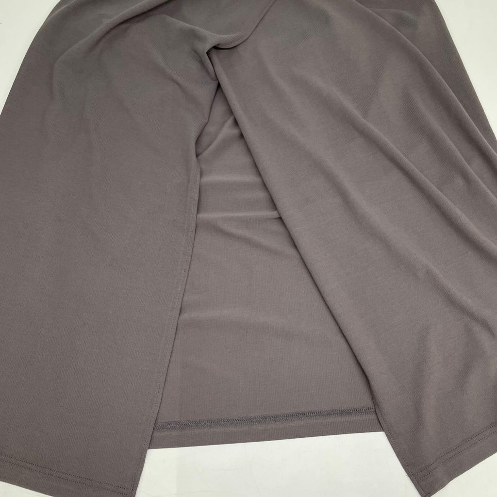 THIRD MAGAZINE A0833UA 110 Grey Cotton Crew Neck Long Sleeve One Piece Dress 2 grayUsed