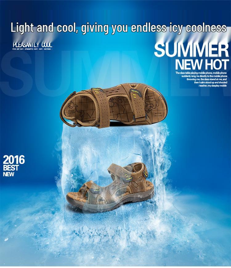2024 Men's Open-Toe Casual Beach Sandals - Large Sizes Available
