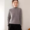 Women's Half-High Collar Cable Knit Cashmere Sweater - Korean Style Thick Pullover for Autumn and Winter