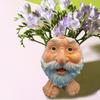 Garden Gnome Flower Pot Novelty Bearded Gnome Planter Resin Flower Planter Funny Flower Plant Pot For Houseplants Succulents