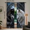Black White Wolf Design Curtains Made Polyester Ideal Enhancing Bedrooms Workspaces Kitchens Living Ar Set Of 2 Bedroom Decor