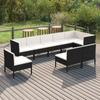 Day and Night - Day and Night Garden Furniture Set 9 Pieces Black Synthetic Rattan Cushions