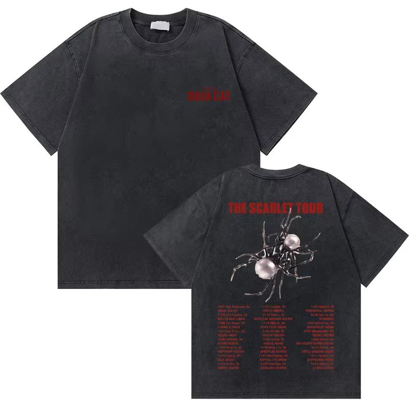 

Vintage Washed Doja Cat Ma Vie World Tour T Shirt Men Women Clothing Fashion T-shirts Casual Cotton T-shirt Tops XL