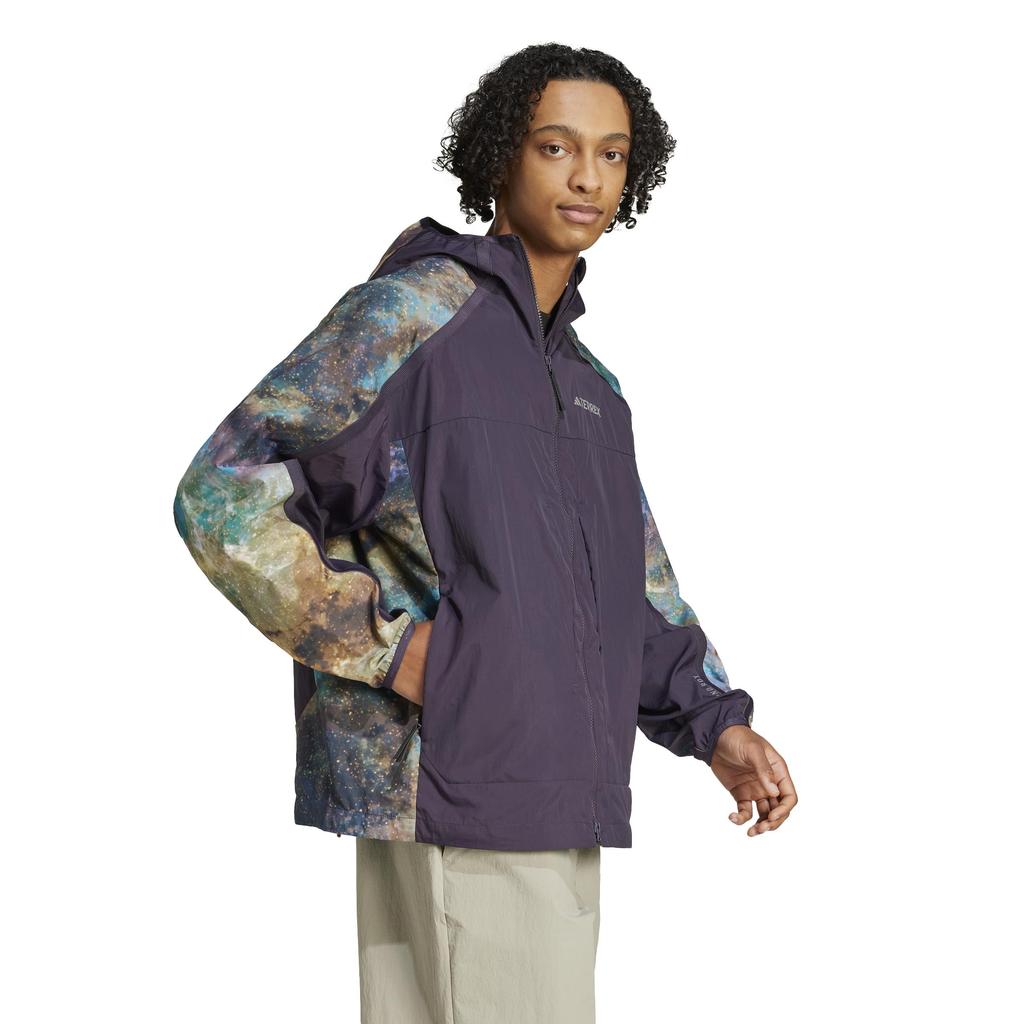 Adidas NG AOP Aurora Black Size L W.R Jacket, Men's KQU65, (JD5839),