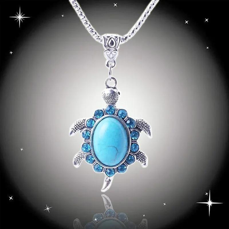 Sea Turtle Animal Pendant Female Wedding Jewelry Necklace for Women Neck Accessories for Present