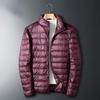 Mens Lightweight Short Cotton-Blend Puffer Jacket Slim Fit Stand Collar Casual Outerwear All