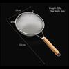 304 Stainless Steel Large Ladle with Wooden Handle and Double Ear, Kitchen Utensil Skimmer & Noodle Strainer.