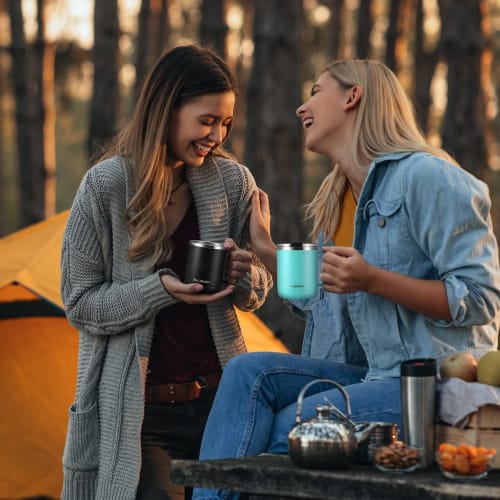 HAUSHOF Stainless Steel Mug, Vacuum Insulated Coffee Cup with Lid, 300ml Capacity, Double Walled, Keeps Hot or Cold, Portable Tumbler, Convenience Sto