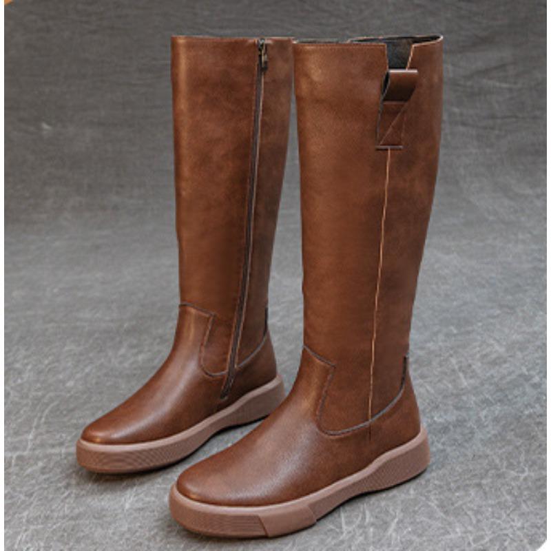 Retro Boots Women's Shoes Slimming Boots Thick-soled Long Boots Versatile High Boots