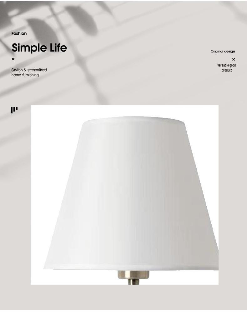 Nordic Fabric Shade Table Lamp for Bedroom and Living Room, Bedside Night Light Fixture