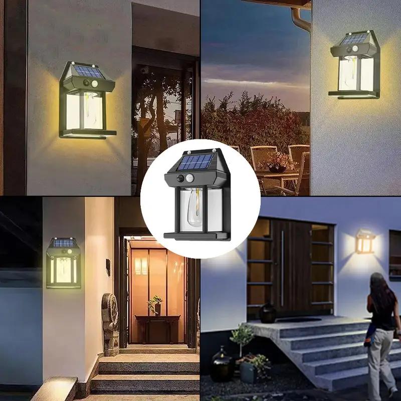 1/2/4/8 Solar Powered Outdoor Sensing Safety Light Strip Sensors with 3 Lighting Modes Suitable for Garden Fences and Courtyards