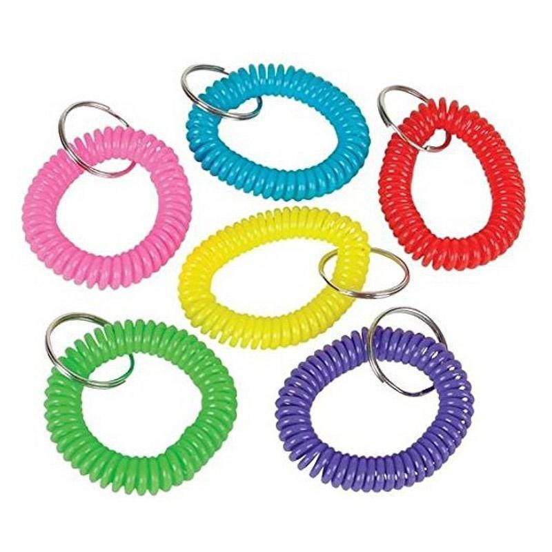 10pcs Coil Stretch Wristband Keychain