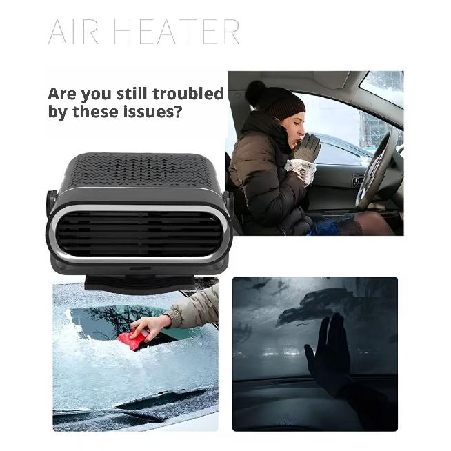 Car Heater Defroster Defogger 12V/24V Universal for Cars & Trucks 2-in-1 Cooling & Heating Quiet Operation Adjustable Angle