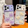 Shiny Diamond 3D Pearl Bow Phone Case For iPhone 17 AIR 16 15 14 13 Pro Max 17pro Plating TPU Epoxy Shockproof Transparent Cover