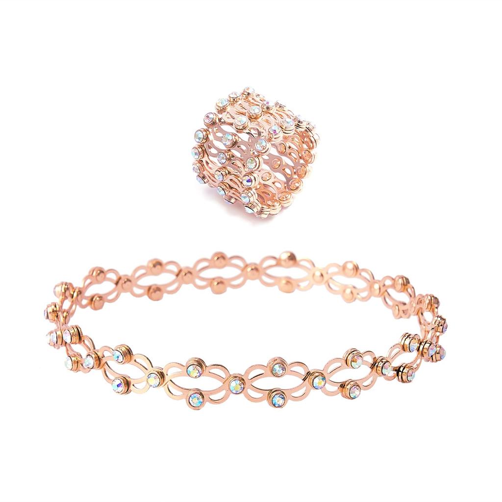 Douyin Internet celebrity with the same telescopic ring, a two-wear new creative magic telescopic ring deformable copper bracelet