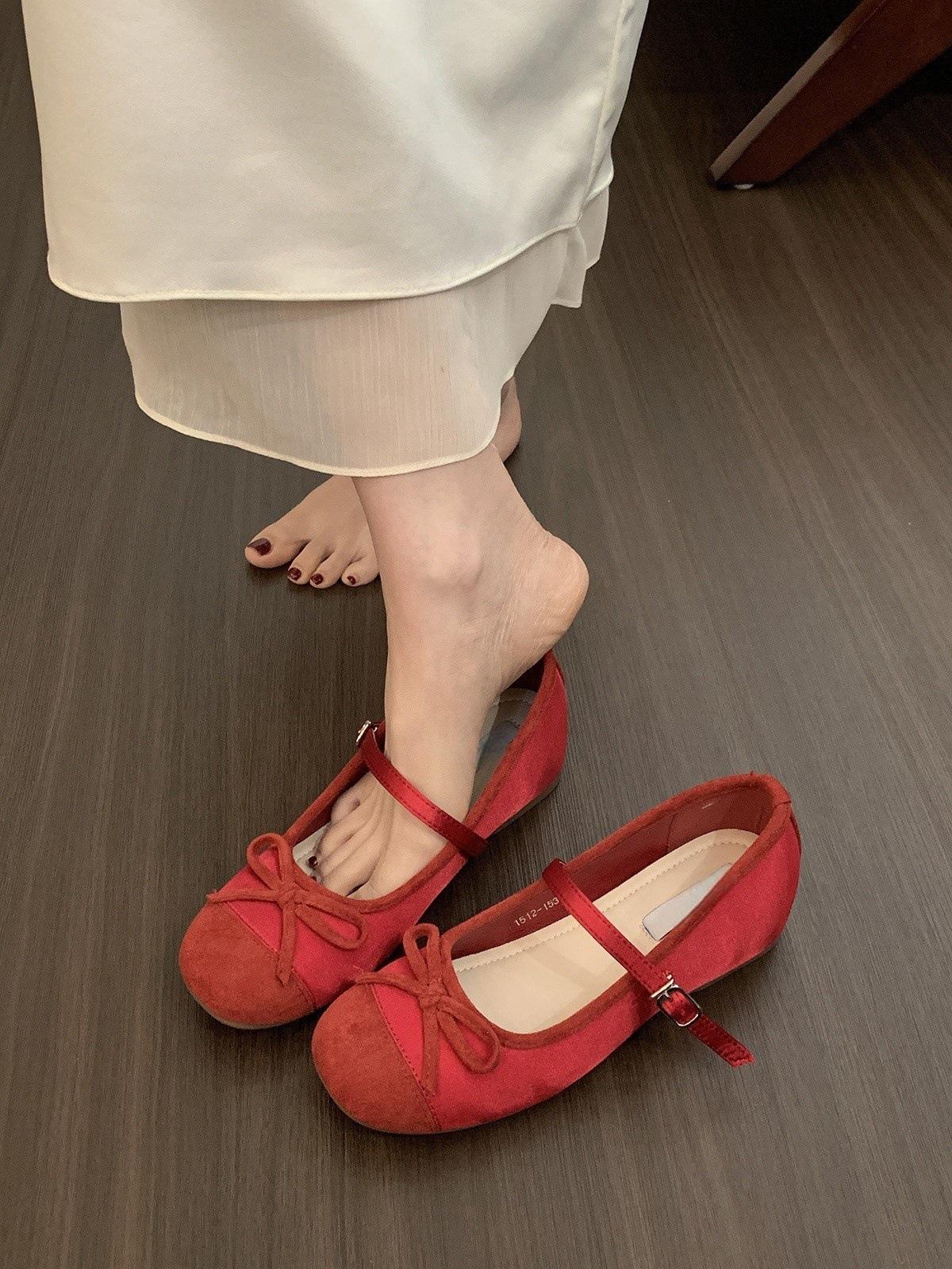 

Красные туфли на скрытой платформе женские туфли сезон Мэри Джейн балетки 39 красный