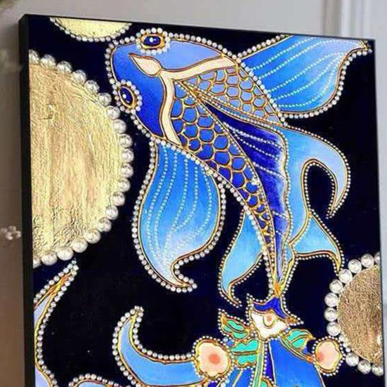 DIY Faux Pearl Painting Kit Castle Sunflower Pattern 3D Imitation Pearl Art Craft Home Wall Decoration Kit