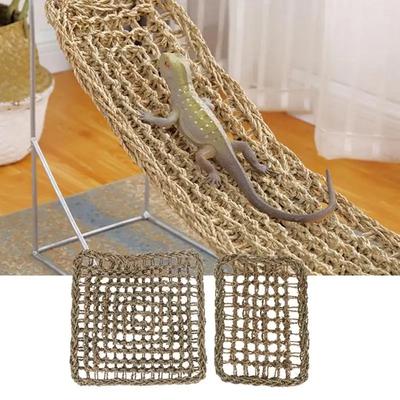 Hamaca para Reptiles Cojín de Hierba Cama para Mascotas Columpio Decoración para Terrario Para Lagarto Tumbona Cangrejos Ermitaños Geckos Cama Pájaros Esteras para Reptiles