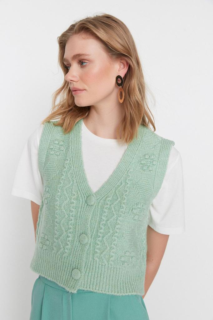 Women's Fashion Stylish Sweater Stone Soft Textured Knitwear Vest