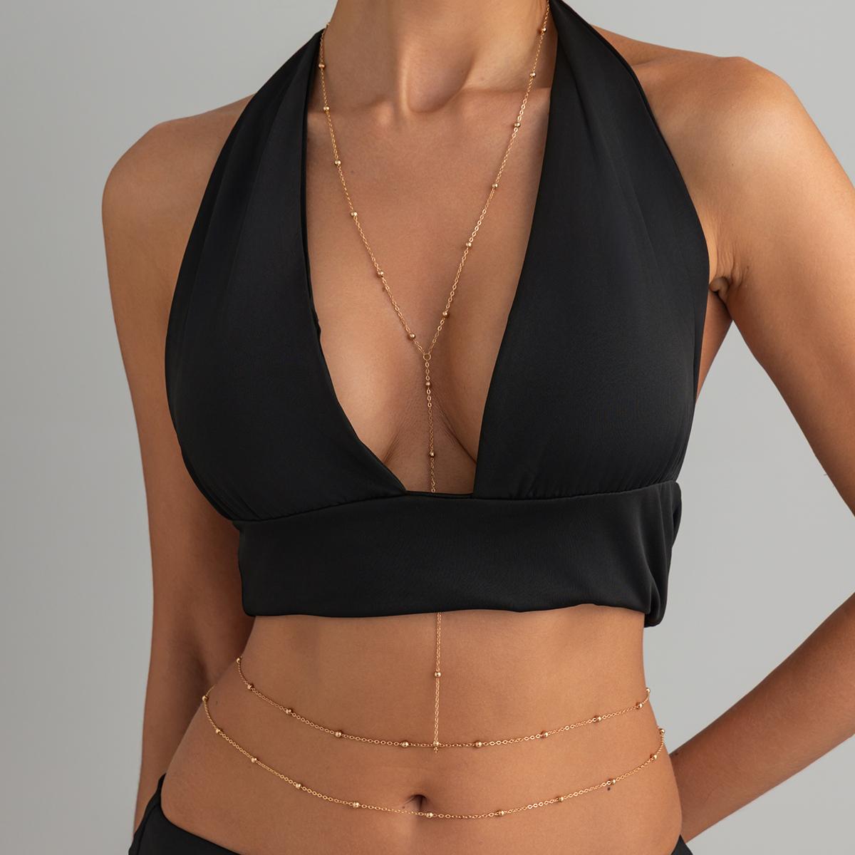 

Ingemark Trendy Creative Gold Color Metal Thin Waist Chain for Women Summer Beach Bikinis Belly Belt Body Chain 2026 New Jewelry