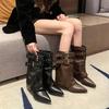 Cowhide Version~ Retro Suede Pointed Knight Boots Long Boots for Women 2025 New Versatile and Thin Fashion Boots for Women