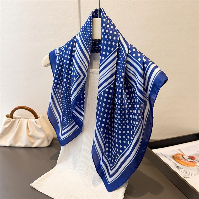 2026 New Arrival Lady Hair Dot Scarf Female Silk Square Scarves Head Wraps for Women Bandana Fashion Shawls Neckerchief Summer
