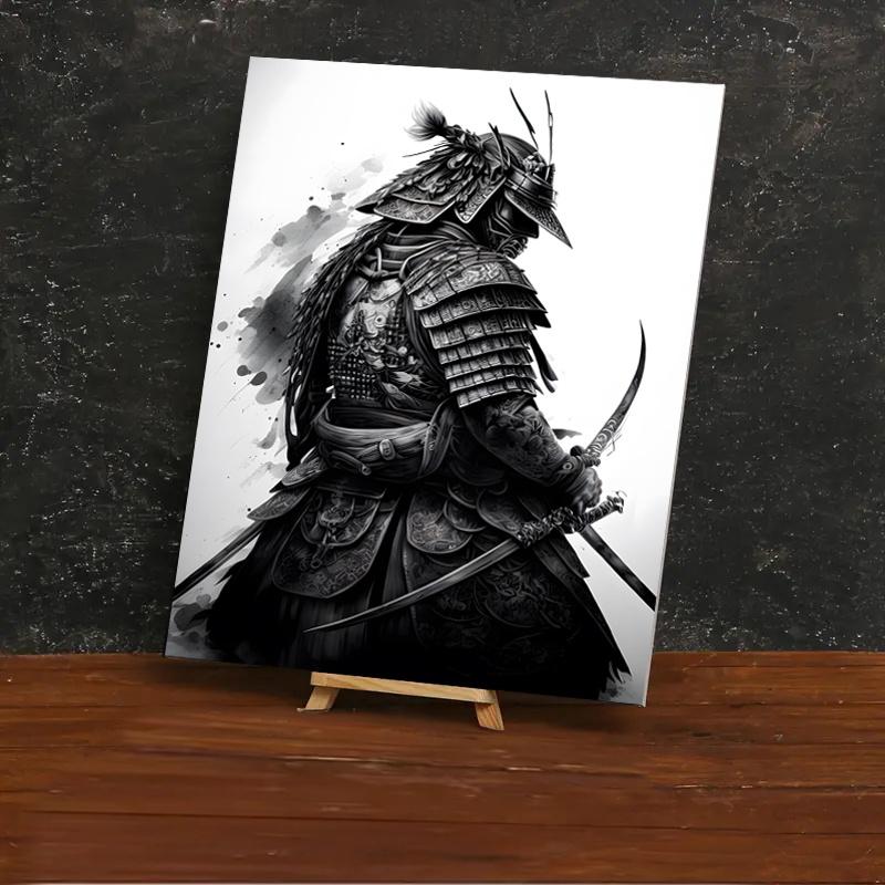 Framed Art Canvas Poster Japanese Samurai Sword Dagger Painting Wall Decoration Home and Dormitory Decoration with Frame