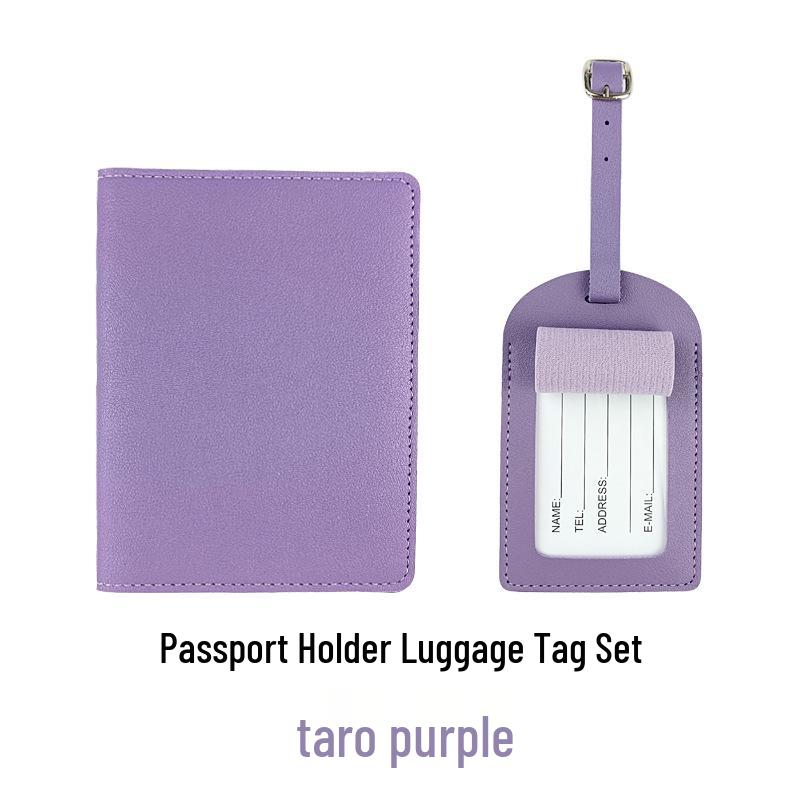 Customizable PU Leather Passport Holder & Luggage Tag Set with Paper Card Inclusion