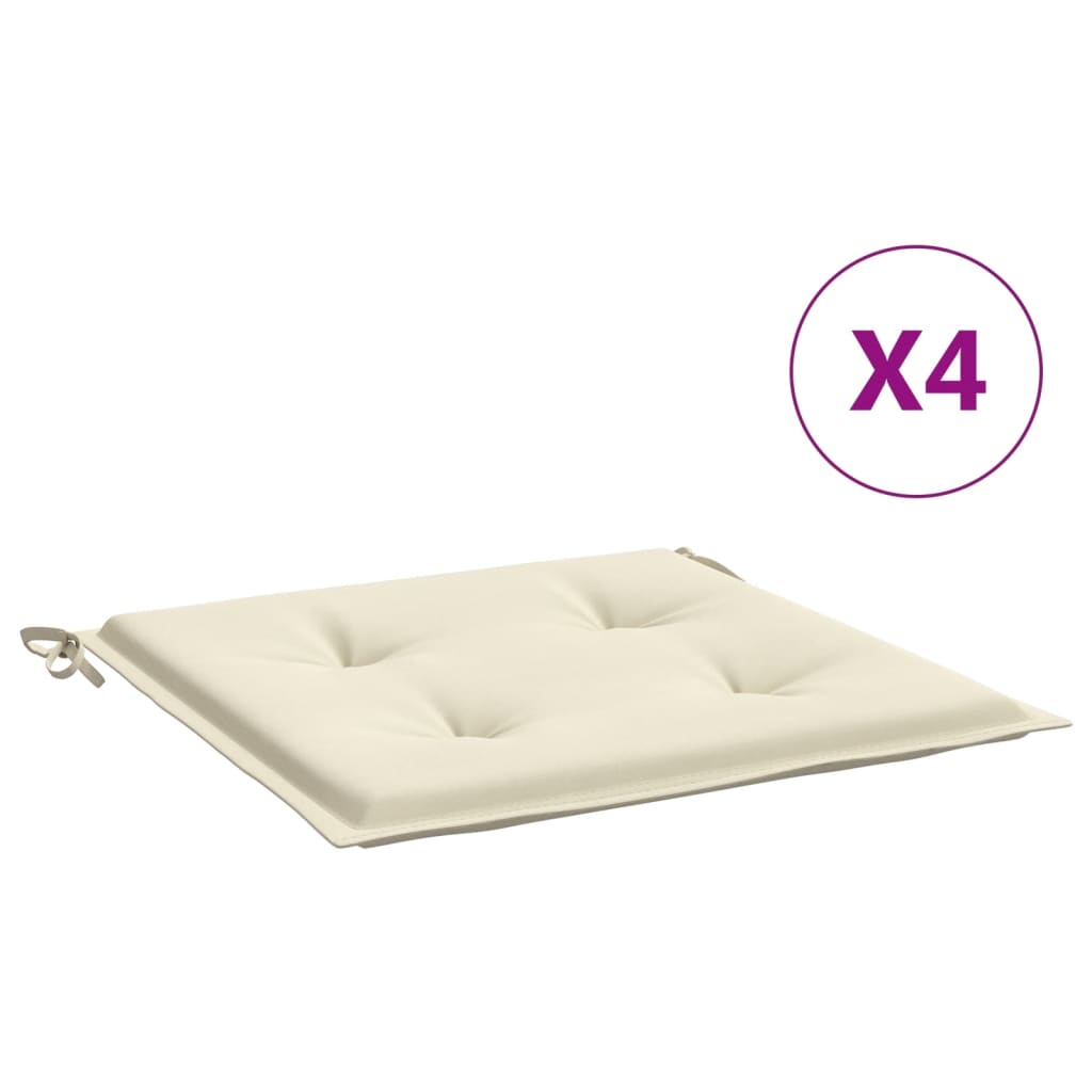Garden Chair Cushions 4 Pcs Cream 50x50x4 Cm Oxford Fabric