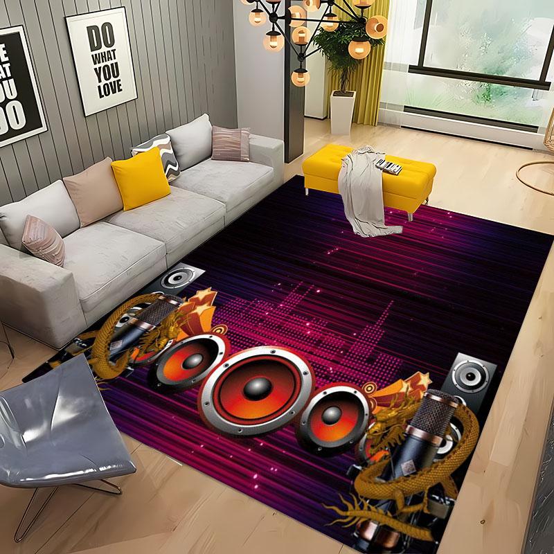 Cool Bass Sound 3D Printing Area Carpets for Home Living Room Children's Bedroom Sofa Doormat Kitchen Floor Rugs Anti-slipDecor