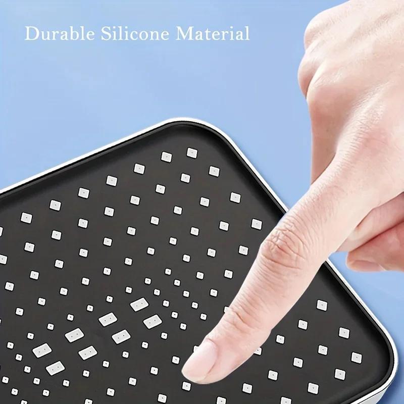 1Pc High Pressure Rainfall Shower Head, Luxury Bathroom Showerhead, Adjustable Angles, Anti-Clogging Silicone Nozzles, Water Sav