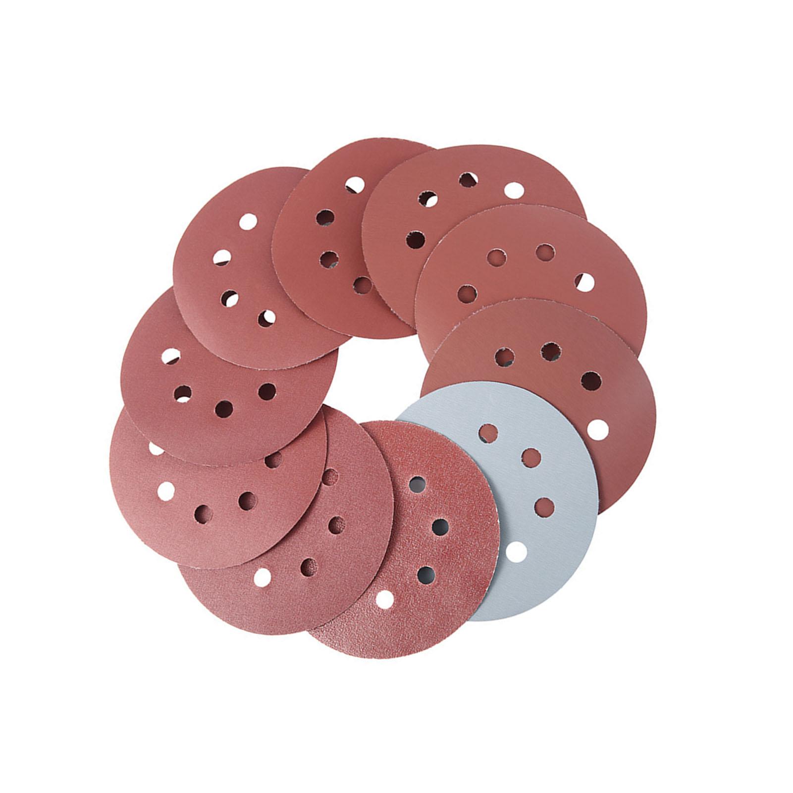 

100 шт. Дисковая красная наждачная бумага 8 отверстий Круглая наждачная бумага Полировальные инструменты для металла дерева камня 100 шт.