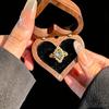 "Gilt Old Rhyme" Medieval Coffee Gold Hollow Lace Ring Shines Exquisite Light Luxury Fashion Temperament Index Finger Ring