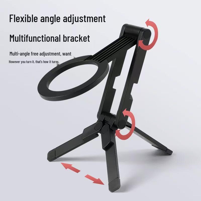 Aluminum Magnetic Phone Holder & Portable Tripod for Live Streaming