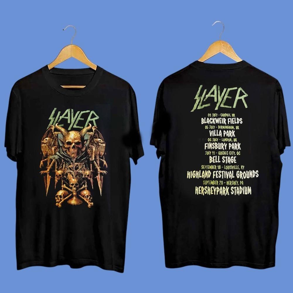Slayer Farewell Tour 2025 Merch Tour Dates 2Sided T-Shirt S разноцветный