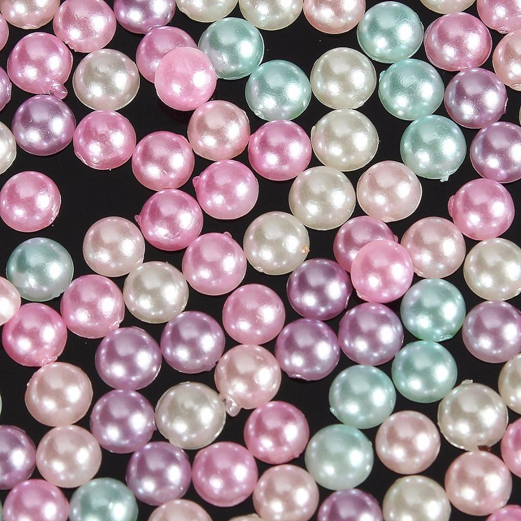3000pcs New Mixed Color Half Pearl Round Bead Flat Back 4mm Scrapbook for Craft