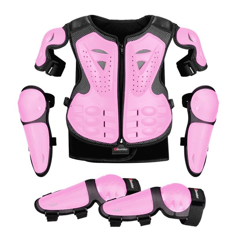 Kids Protective Armor Set Cycling Skateboarding Skiing Outdoor Sports Elbow Shoulder Knee Pads 5-Piece Gear