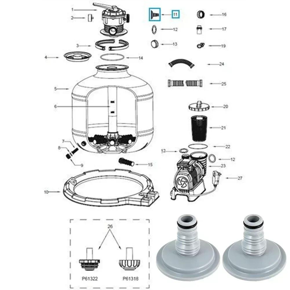 For Sand Filters Before 2025 P6614 Connector Pool Hose Adapter For Pool Filtration 2 Or 4 Hose Adapters For Sand Filter
